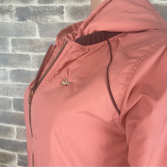 Women’s Peach / Pink Colored Hooded Zip Up Bench Jacket 4 Pockets Size 12 - Picture 8 of 16